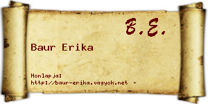 Baur Erika névjegykártya